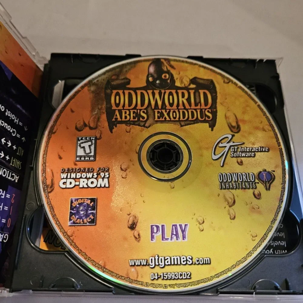 ODDWORLD ABE'S EXODUS - 2 disc set - Windows 95 1998‎ CD ROM GAME
